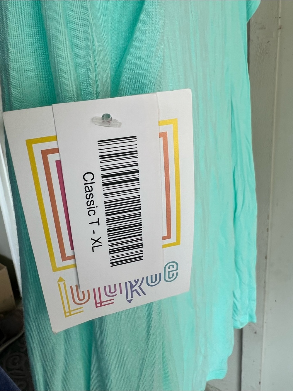 NWT Lularoe classic T shirt dark coral mint green XL - Picture 4 of 4